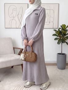 Solavon بلوزة رياضية نسائية بلون موحد كاجوال للاستخدام اليومي بأكمام طويلة - الأرجواني - مشاهدة 3