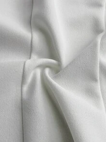 Maweii Plus Size Long Sleeve Elegant Pleated Bodycon French Style Commuter Blazer Suit Set - White - View 7