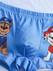 SHEIN | PAW Patrol طقم تانك توب وشورتات بطباعة كرتونية وحروف للأولاد الصغار - ازرق ضبابي - مشاهدة 7