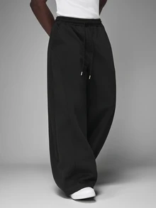 STYNVO Men's Drawstring Waist Pocket Minimalist Versatile Loose Sweatpants - Black - View 6