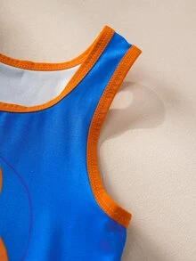 Blippi X SHEIN Set Pakaian Dalam Tank Top dan Celana Pendek Motif Kartun untuk Anak Laki-Laki - Biru - View 5