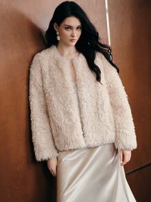 Anewsta Women's Solid Color Casual Versatile Winter Faux Fur Coat - Beige - View 7