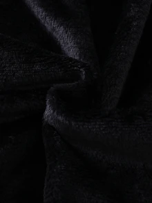 男童居家服 保暖柔軟親膚抓絨足球刺繡連帽腰帶式睡袍 - 黑色 - 查看 7