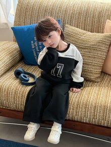 DAZY Infant (Boy) Round Neck Contrast Color Long Sleeve Jacket Set - Grey - View 1