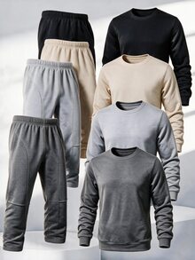 SHEIN Kids 3PCS Tween Boys Sweatpants Winter - Multicolor - View 5