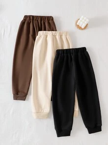 SHEIN Genkimix Kids 小男孩抽繩腰休閒日常穿著運動長褲 - 彩色 - 查看 2