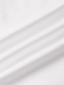 SHEIN BASICS 女款純色立領休閒日常連身衣 - 白色 - 查看 4