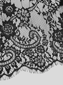 Velvienne Plus Size Black Sexy Sheer Lace Back Slimming Elegant Commuter Blazer - Black - View 7