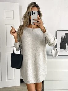 Balvessa Women's Solid Color Casual Daily Knit Dress - Multicolor - View 6