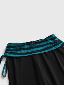 ROMWE Versatile Black Drawstring Women's Flare Pants - Multicolor - View 3