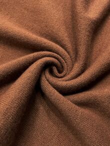 Nubod Plus Size Vintage Geometric Jacquard Loose Cape Knit Sweater - Camel - View 7