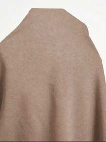 Plussiva Plus Size Solid Color Casual Versatile Daily Wear Top For Pregnant Women - Camel - View 7