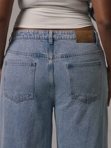 MUSERA Jeans Denim Biru dengan Detail Pinggang Silang dan Potongan Pinggang Sedang, Jeans Kasual Keren, Dasar untuk Musim Gugur dan Musim Dingin. - Biru - View 6