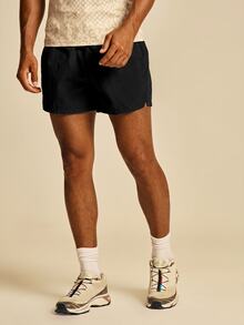 Musero Sport 輕量聚酯健身短褲 後方拉鍊口袋 春夏必備 健身運動服 - 黑色 - 查看 3