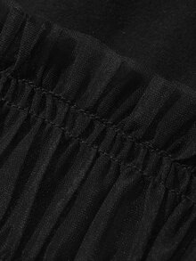 Dazy Maternity Contrast Mesh Loose Long Sleeve Round Neck Casual Vacation Spring Autumn Maternity T-Shirt - Black - View 8