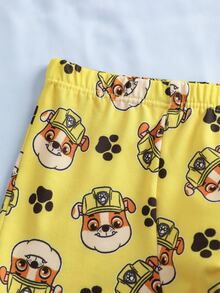 SHEIN | PAW Patrol 小男孩卡通印花上衣與低腰內褲內衣套裝 - 黃色 - 查看 8
