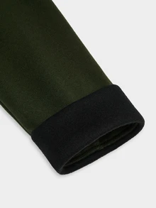 Sweetra Plus Size Women's Colorblock Pleated Fashion Versatile Overcoat - Army Green - View 4