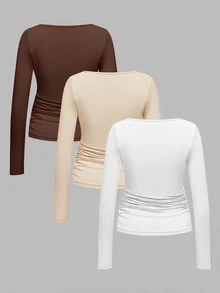 SHEIN 3PCS Maternity T-Shirts - Multicolor - View 2