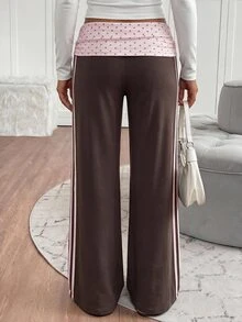 SHEIN Tween Girls Tween Girl Casual Straight Leg Sweatpants Leopard Print Versatile Outfit Suitable For Daily Commute, Gathering, - Multicolor - View 2