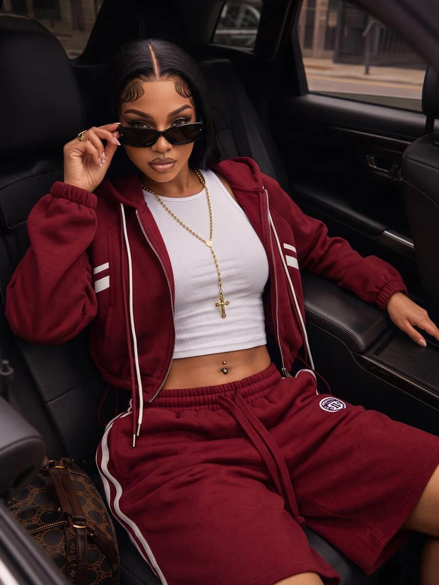 Dewbera Dewbera Women's Colorblock Zip-Up Casual Daily Travel Sports Sweatshirt