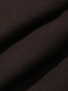 DAZY Legging Olahraga Wanita Kasual Serbaguna Empat Musim, Pinggang Tinggi, Dua Lapisan, Hem Berumbai, Patchwork, Potongan Ramping, Elastis, Warna Kopi - Coklat - View 10