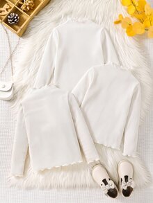 SHEIN 3件裝女童T恤 - 白色 - 查看 2