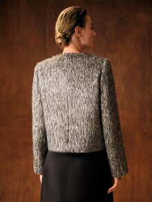 MOTF PREMIUM WOMEN'S FASHION BUTTON LONG SLEEVE WINTER OVERCOAT - Dark Grey - View 3