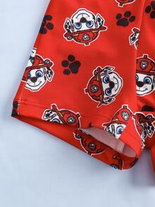 SHEIN | PAW Patrol 2pcs Young Boy Set Undershirt & Boxer Briefs Co-Branded 4-7Y Red Series - Red and White - View 8