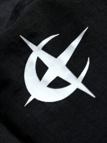 PAVTROS 男士立領抓絨夾克，印花設計，拼色拉鍊外套，抽繩下擺，適合戶外與日常穿著，送給朋友與男友的禮物 - 黑色 - 查看 5