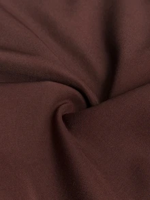 Maweii Plus Size Brown Casual Slim Fit Blazer & High Waist Long Wide Leg Pants Contrast Color Suit Set - Brown - View 7