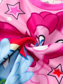 My Little Pony X SHEIN Baby Girl Cartoon Print Long Sleeve Top And Leggings Loungewear Set - Pink - View 8