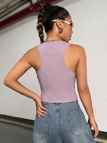 Sweetra 女款純色單排扣休閒通勤西裝背心 - 淺粉色 - 查看 2