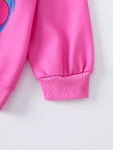 My Little Pony X SHEIN بلوزة رياضية بياقة طاقم وأكمام طويلة للفتيات الصغيرات G4 - وردي - مشاهدة 5