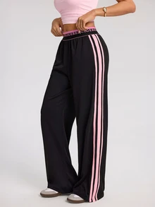 Dewbera Dewbera Women's Colorblock Casual Daily Travel Sports Long Pants - Black - View 4