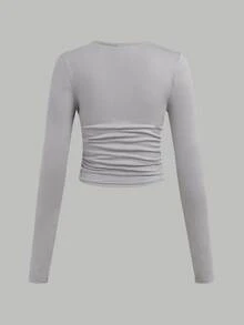 SHEIN EZwear 3件組女款純色圓領T恤 - 彩色 - 查看 6