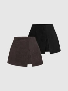 Sweetra Autumn/Winter Fashion New French Casual Women's 2 Pieces Set Short Skirt Daily Street Elegant Commute - Multicolor - View 7