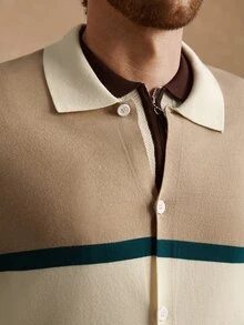 Core Aspect Men's Long Sleeve Knit Cardigan, Striped - Multicolor - View 5