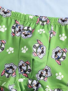 SHEIN | PAW Patrol Young Boy Cartoon Print Tank Top And Boxer Briefs Set - Green - View 7