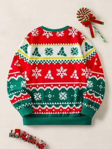 TOM & JERRY X SHEIN Sweatshirt Kasual Lengan Panjang Leher Bulat Bergambar Kartun untuk Anak Laki-Laki Remaja - MultiWarna - View 2