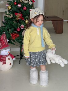DAZY Infant/Toddler (Girl) Hooded Lace Patchwork Korean Style Long Sleeve Sweater - Yellow - View 8