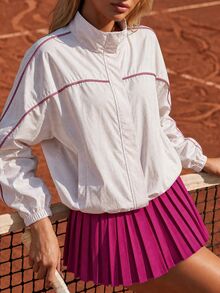 CourtClass Women's Colorblock Casual Daily Outdoor Sports Jacket - Hot Pink - View 3