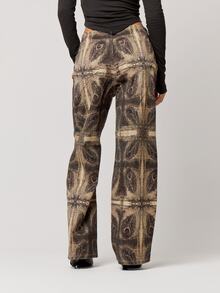 Musera Petite Printed Lace Up Straight Leg Jeans Fall Autumn Winter Back To School Daily Everyday - Multicolor - View 5