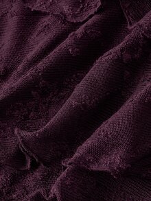 SHEIN MOD 大尺碼女款純色單肩荷葉邊性感約會洋裝 - 紫色 - 查看 6