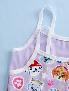 SHEIN | PAW Patrol Young Girl Cartoon Print Camisole Top And Shorts Underwear 2 Pieces Set - Purple - View 5