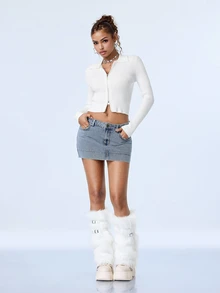 Y2Kool Cream White Ribbed Knit Women's Cardigan, Lapel Zipper Short Fitted Jacket, Korean Sweet Cool Casual Style, Commute Date Shopping Layering Top - White - View 1