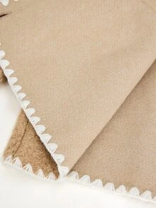 Maija Jaket Pendek Wanita dengan Trim Kontras, Pakaian untuk Acara Keluar, Pakaian Kerja untuk Wanita, Pakaian Musim Gugur - Khaki - View 7