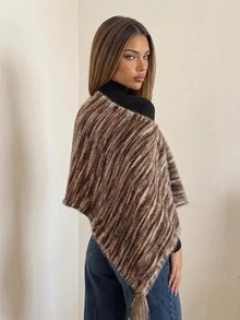 SHEIN ICON Women's Asymmetrical Shoulder Colorblock Casual Daily Knit Top - Multicolor - View 2