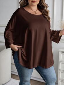 SHEIN CURVE+ 2PCS Plus Size T-Shirts Fall - Multicolor - View 4