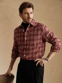 Core Aspect 1pc Men's Light Business Style Shirt, Commute Versatile, Fashionable & Comfortable, Boyfriend Gift, Husband Gift, Anniversary Gift - Red - View 5