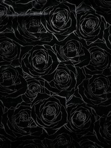 Velvienne Vintage Black Velvet Rose Embossed High Waist Mermaid Long Skirt, Slimming Flared Skirt - Black - View 5